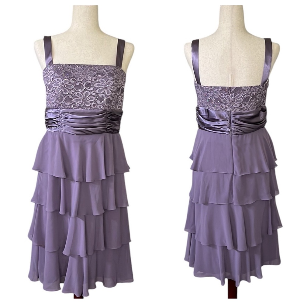 R&M Richards Tiered Semi Formal Dress